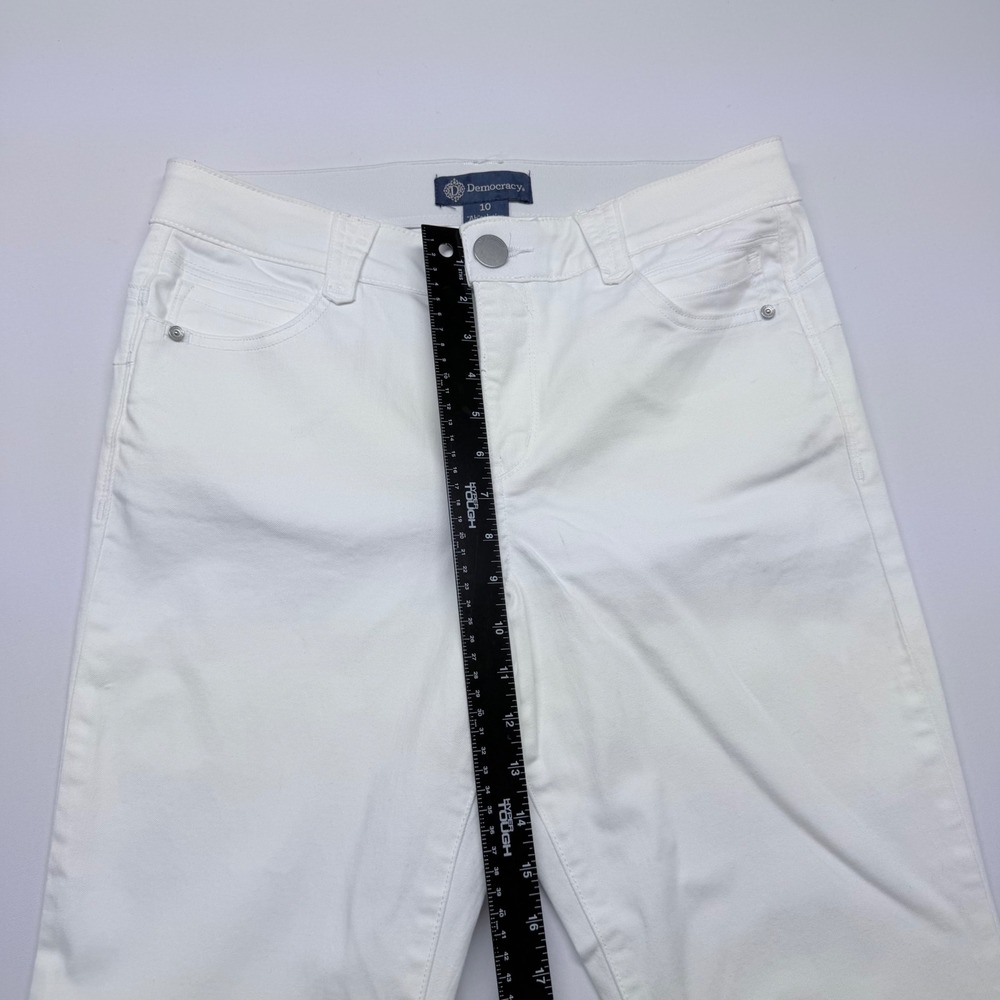 Democracy Ab solution White Straight Leg Jeans Womens 10 Stretch Denim - Picture 8 of 10